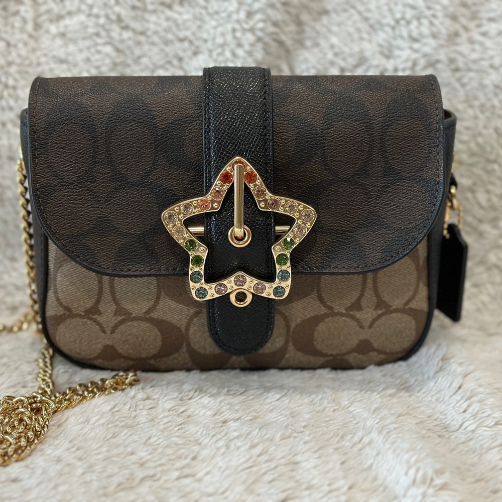 COACH Gemma Crossbody In Blocked Signature Canvas With Star Buckle